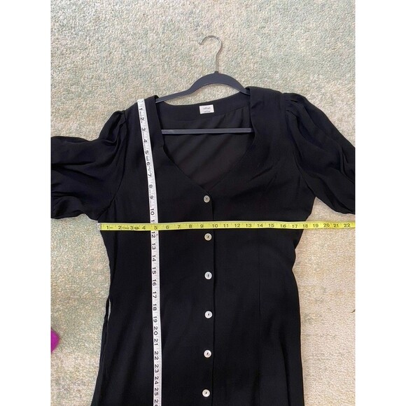 Aritzia Wilfred Shirt Dress Size L Midi Button Down Belted Collared Short Sleeve - Picture 7 of 10